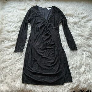 Calvin Klein‎ Sparkle Sheath Faux Wrap Dress